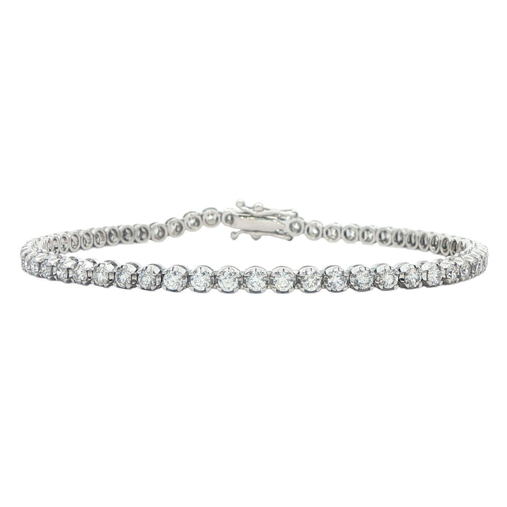 18KT White Gold 2.55ctw Diamond 7" Estate Tennis Bracelet