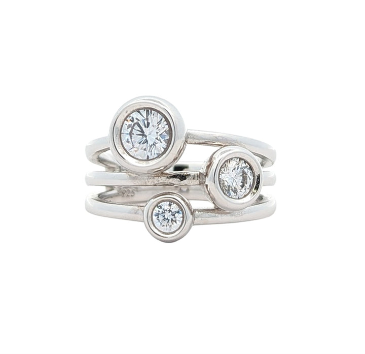 ELLE Sterling Silver CZ Ring