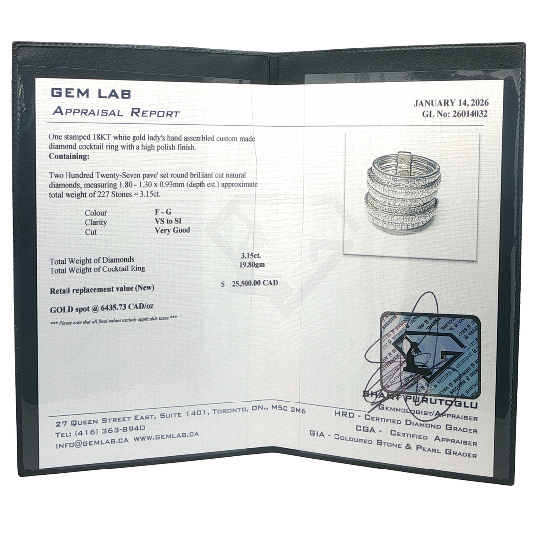 18K White Gold Diamond Cocktail Ring