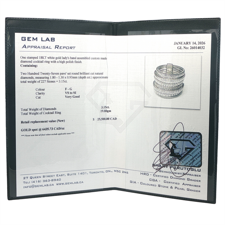 18K White Gold Diamond Cocktail Ring