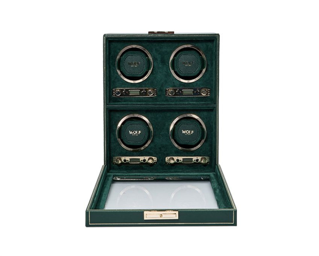 British Racing 4 Piece Watch Winder - Green