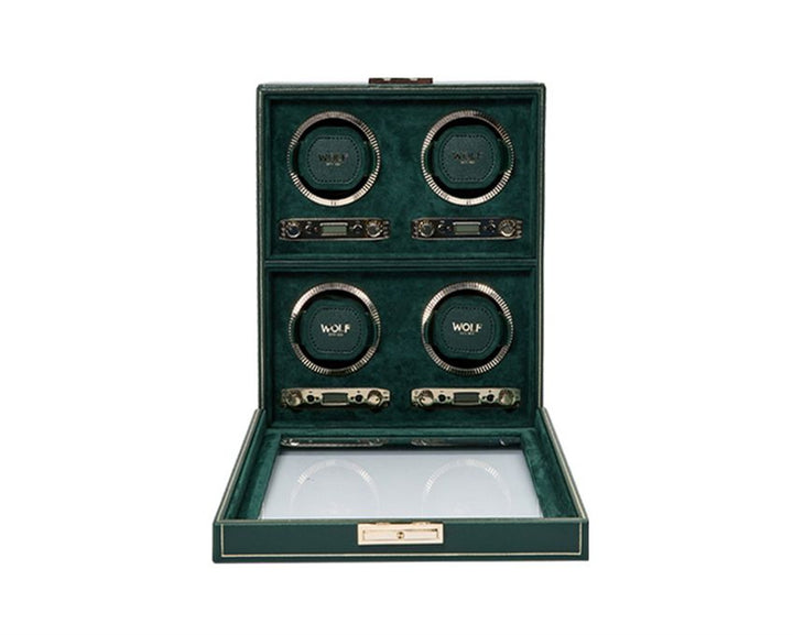 British Racing 4 Piece Watch Winder - Green