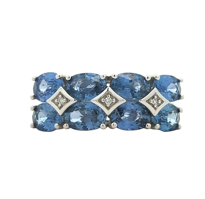 18KT White Gold Tanzanite and Diamond Estate Ring