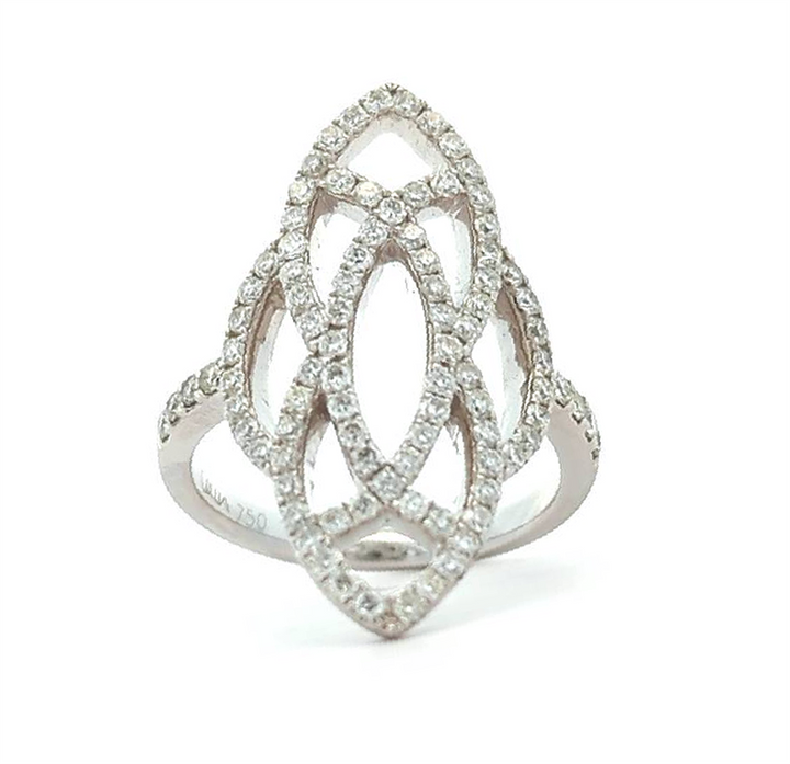 18KT White Gold 0.98ctw Diamond Custom Made Ring