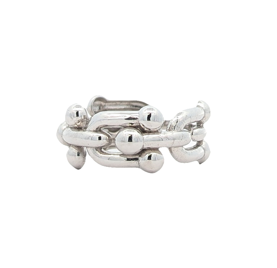 10KT White Gold "Tiffany Style Hardware" Ring