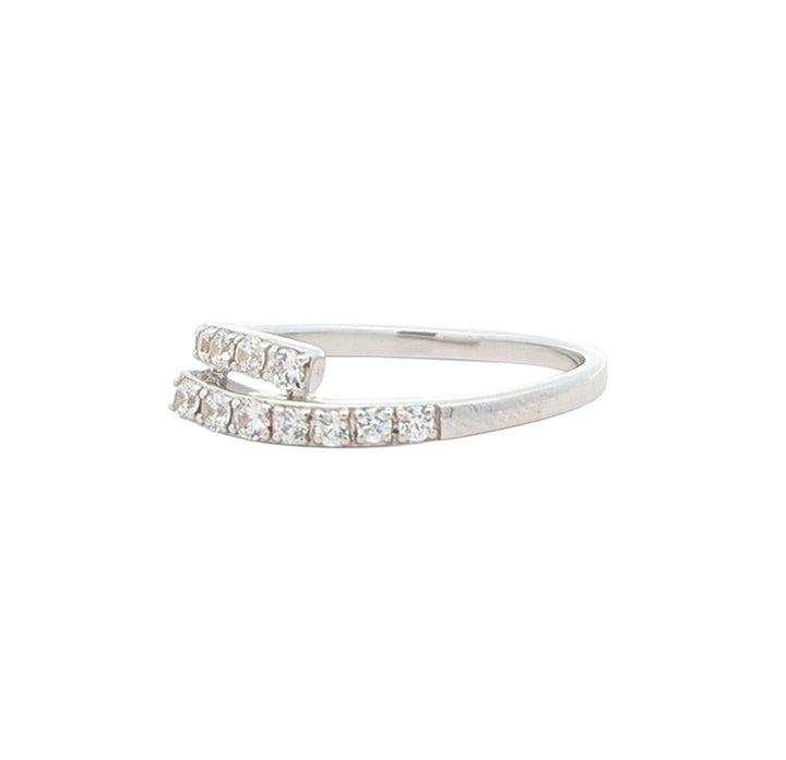 Sterling Silver Rhodium Plated Ring With Cubic Zirconia