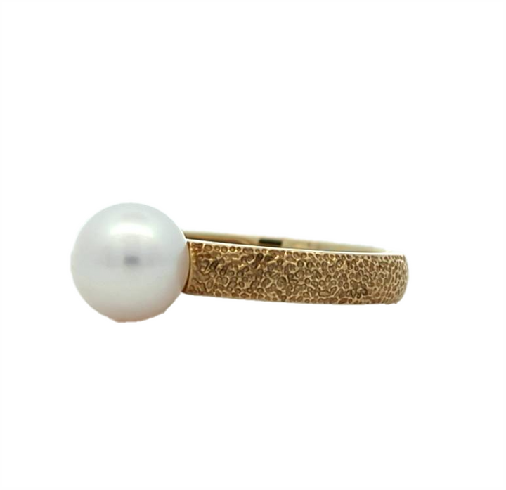 Sterling Silver Gold Plated Chinese Cultured Pearl Ring