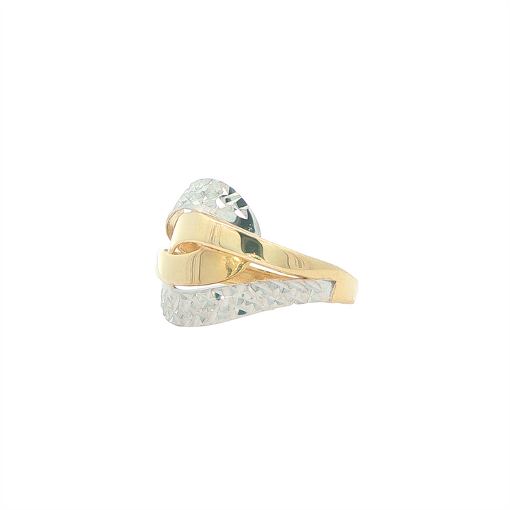 10KT Yellow and White Gold Crossover Fashion Ring