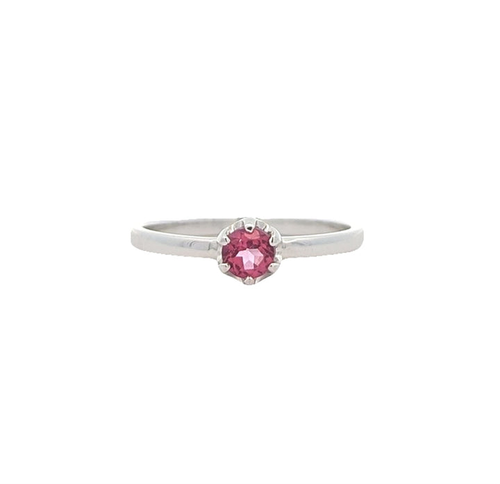 10KT White Gold Genuine Pink Topaz Ring