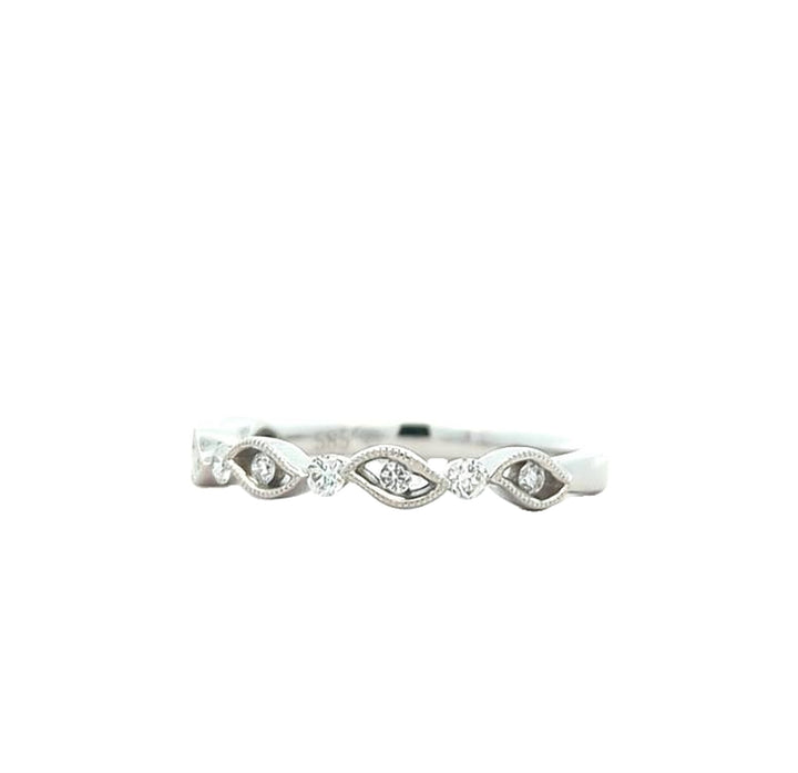 14KT White Gold 0.19ctw Diamond Band