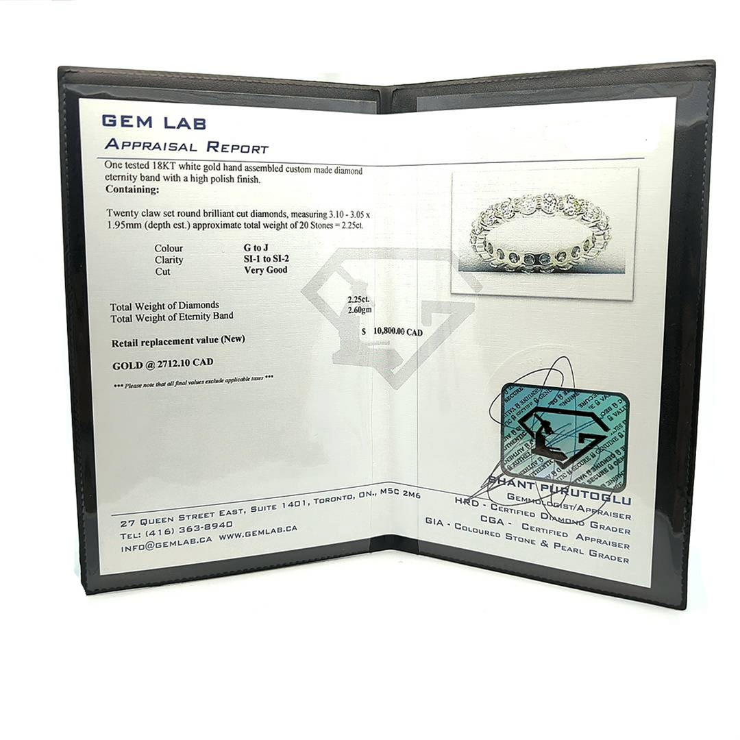 18KT White Gold 2.25ctw Diamond Estate Eternity Band