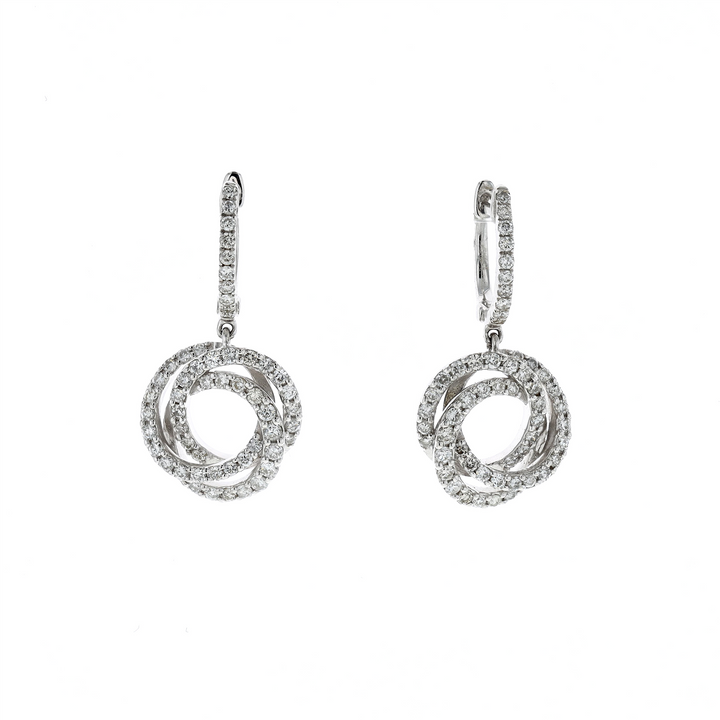 14KT White Gold 1.00ctw Diamond Estate Earrings