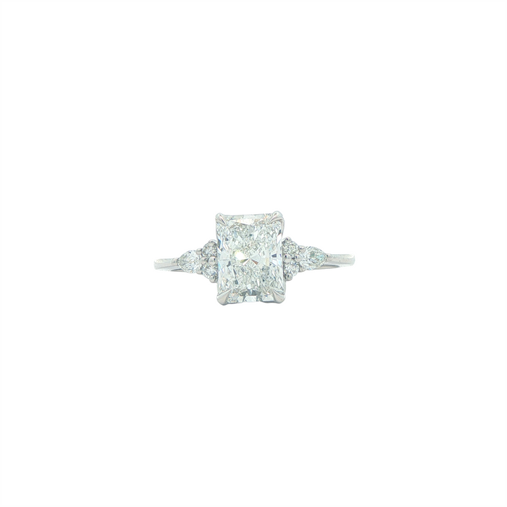 14KT White Gold 1.70ctw Radiant Rectangular Cut Lab Grown Diamond Engagement Ring