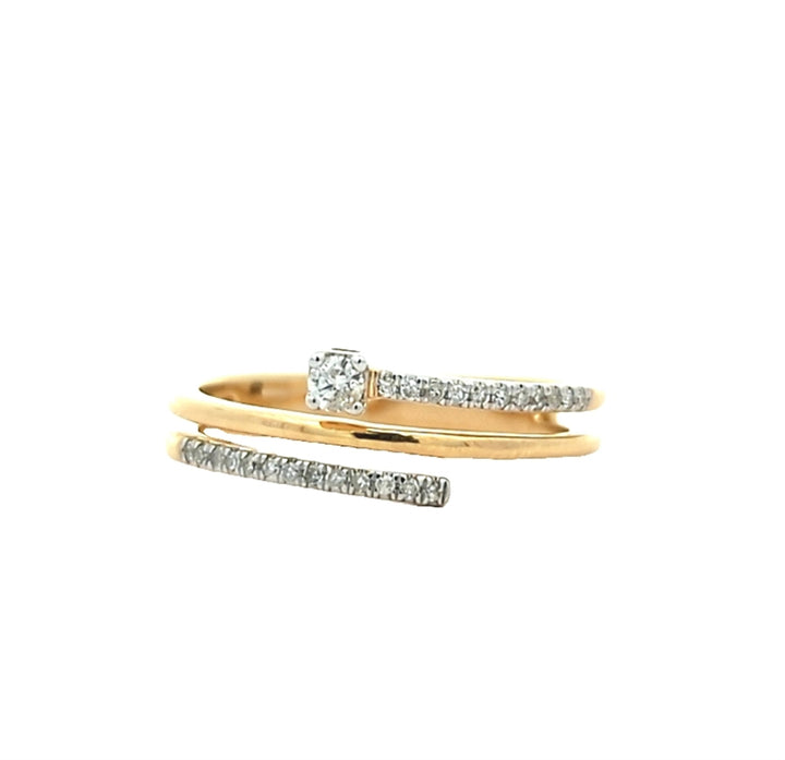 14KT Yellow Gold 0.15ctw Diamond Ring