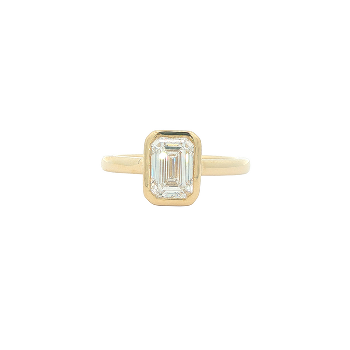 14K Yellow Gold 1.58CT Emerald Cut Lab Grown Diamond Engagement Ring