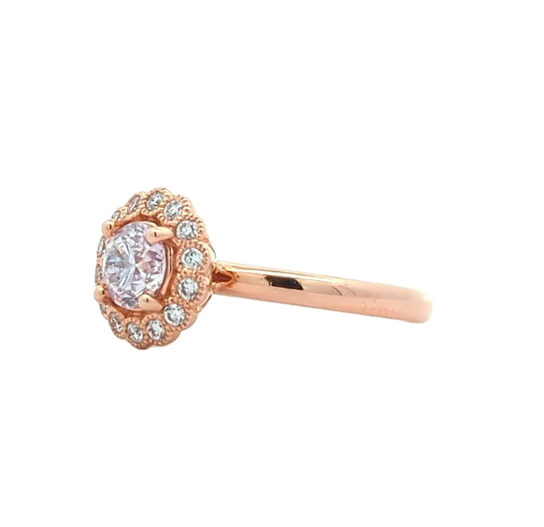 14KT Rose Gold 0.94ctw Pink Diamond Engagement Ring