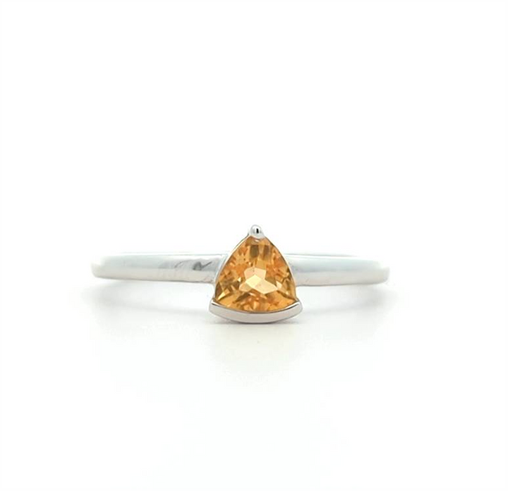 10KT White Gold Citrine Birthstone Ring