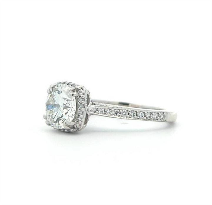 18KT White Gold 1.83ct "Tacori" Estate Engagement Ring and Matching Band