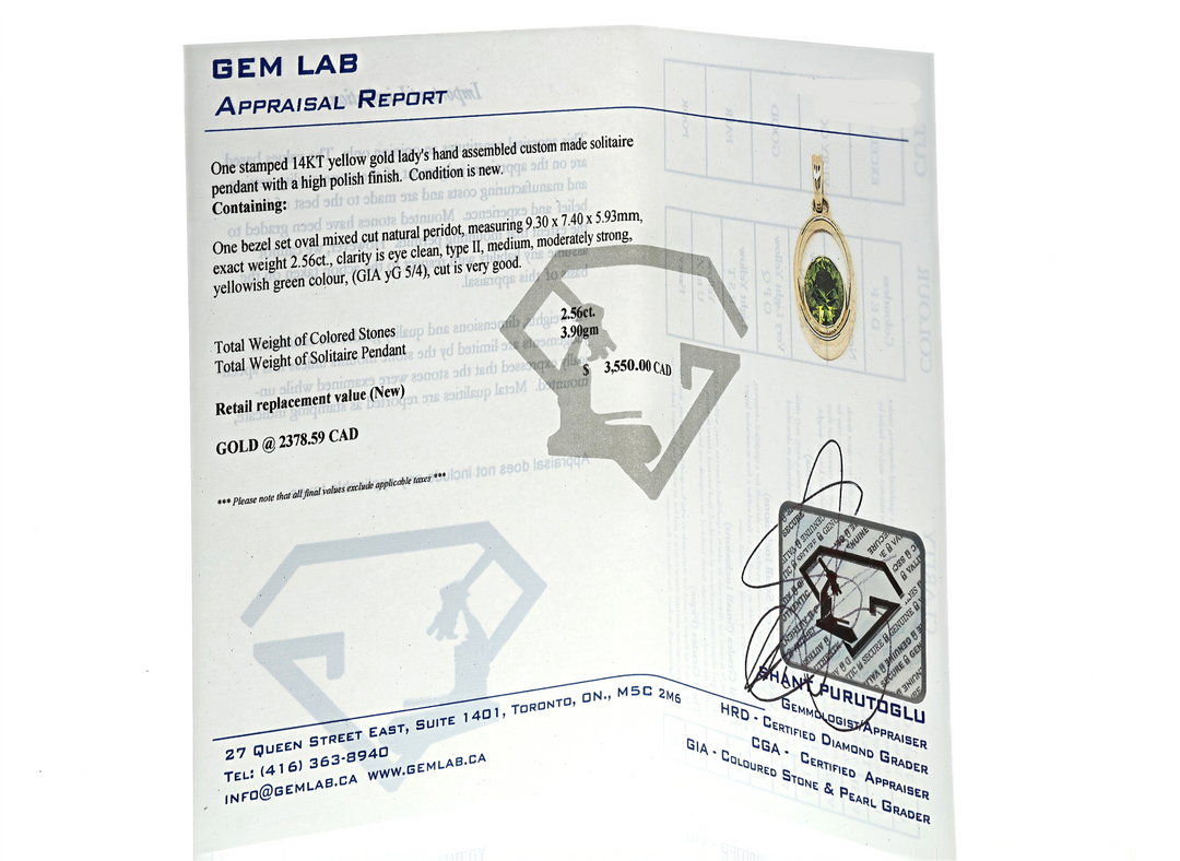 Harmony Jewellers Exclusive "Geometry" Collection-14KT Yellow Gold Natural Peridot 18" Necklace