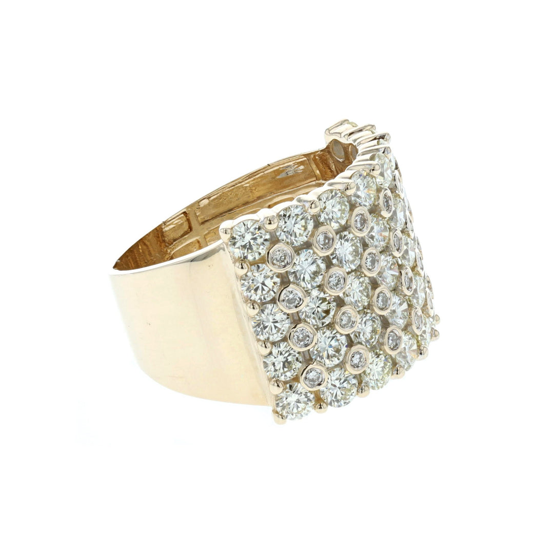 10KT Yellow Gold 4.25ctw Diamond Estate Cluster Ring