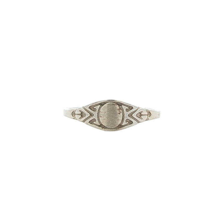 10KT White Gold Child's Signet Ring