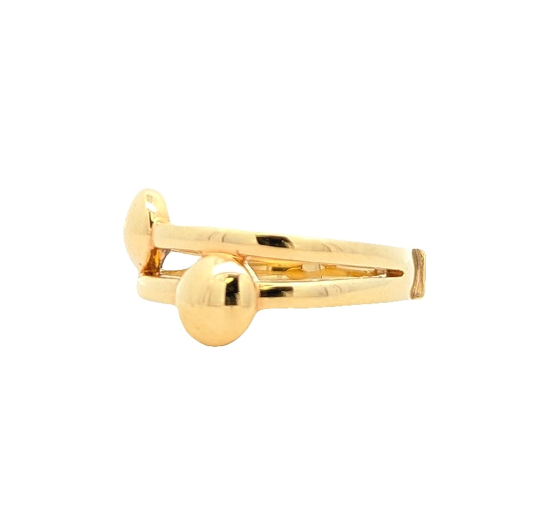 ELLE "Lock and Key" Sterling Silver Gold Plated Dot Bypass Ring