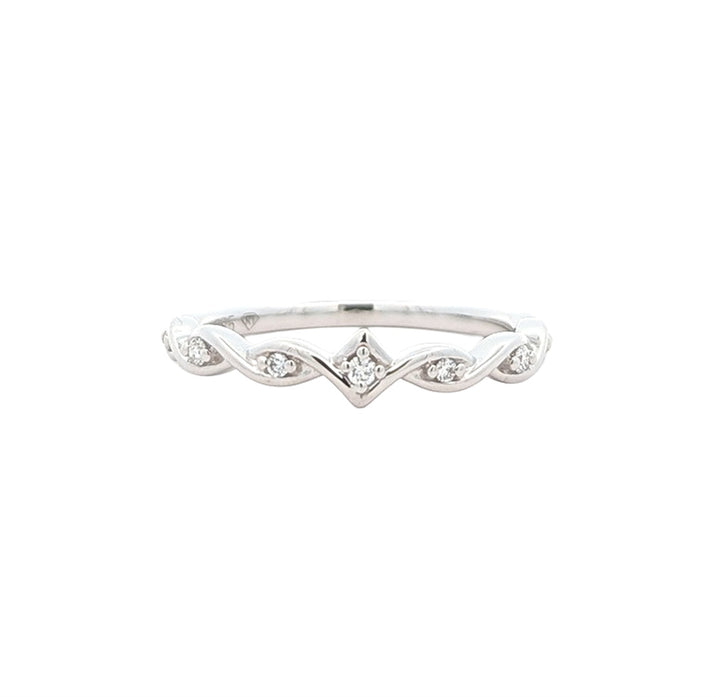 14KT White Gold 0.07ctw Diamond Band