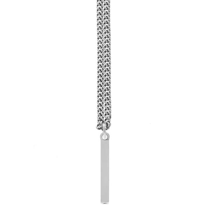 King Baby - Plain Silver Bar Pendant - 24"