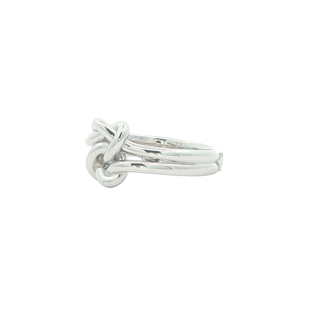 ELLE Sterling Silver Rhodium Plated "Eternal Knot" Ring