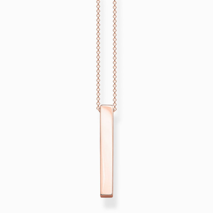 Thomas Sabo Sterling Silver Rose Gold Plated Bar Necklace