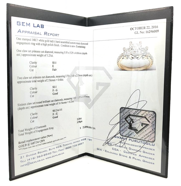 14KT White Gold 2.04ctw Diamond Estate Engagement Ring