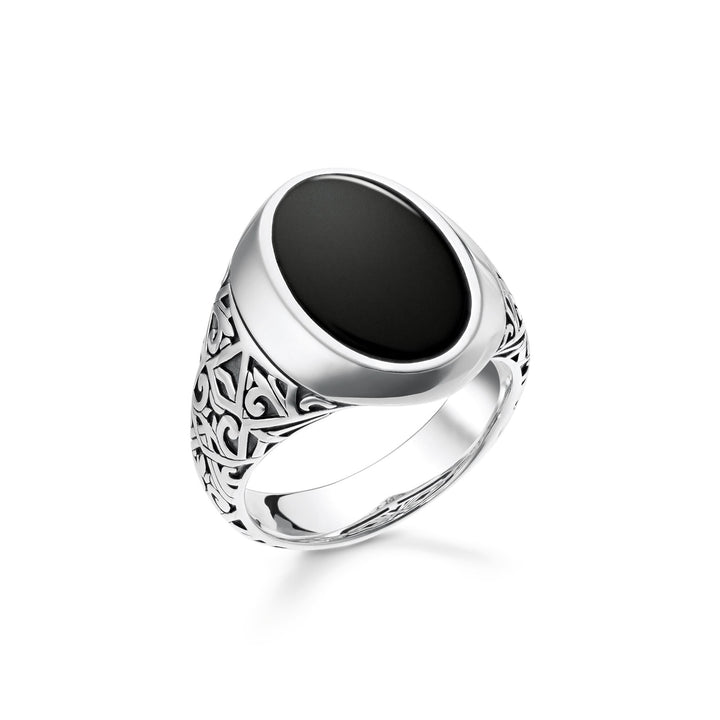 Thomas Sabo Expressive Signet Black Ring