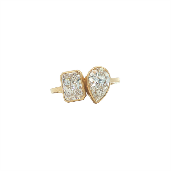 14K Yellow Gold 2.01ctw Lab Grown Diamond Toi Et Moi Ring