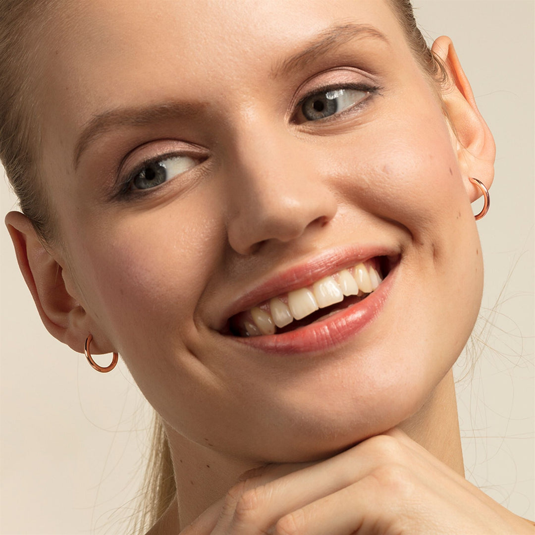 Thomas Sabo Sterling Silver Rose Gold Plated Hoop Earrings