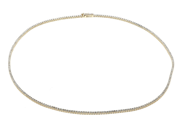 14KT Yellow Gold 4.84ctw Diamond 17" Estate Tennis Necklace