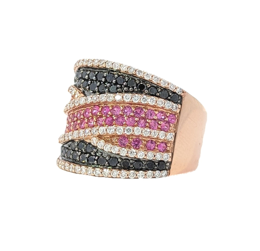 14KT Rose Gold Natural Pink Sapphire and 1.51ctw Diamond Estate Ring