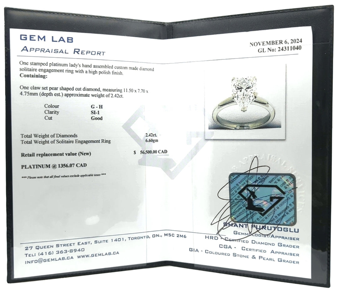 Platinum 2.42ctw Diamond Estate Engagement Ring