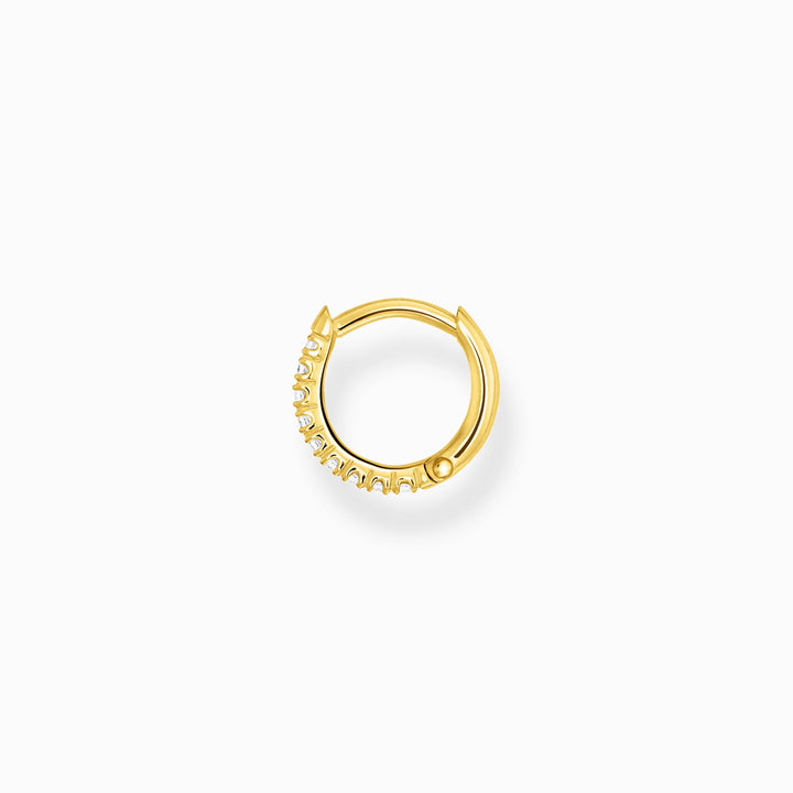 Thomas Sabo Single Hoop Earring White Stones - Gold Plated