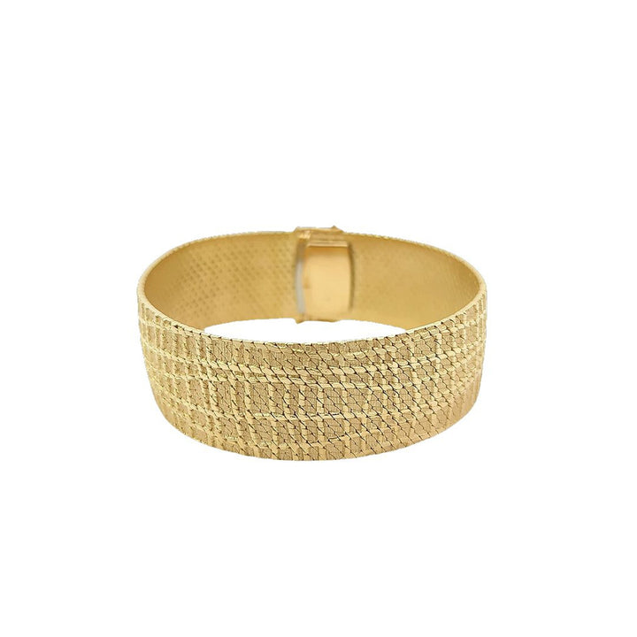 18KT Yellow Gold 7" Cuff Design Estate Bracelet