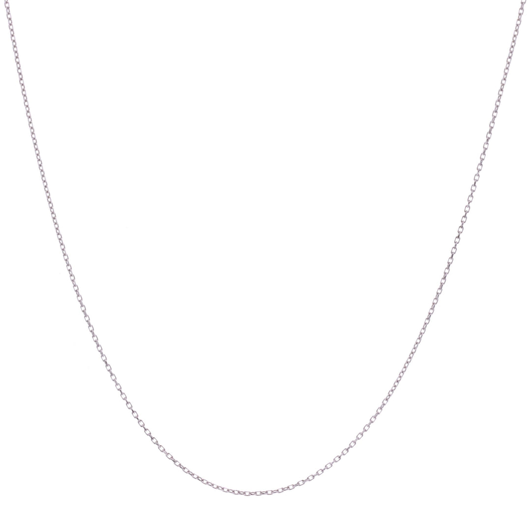 14KT White Gold 18" 1mm Cable Chain