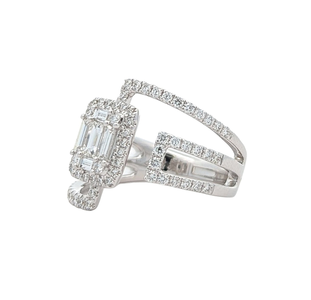18K White Gold 1.12ctw Diamond Ring