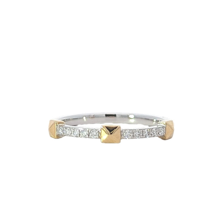 18K Two Toned 0.11ct Diamond Band