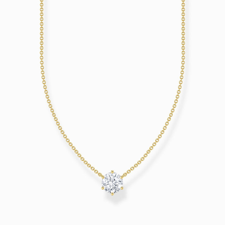 Thomas Sabo Sterling Silver Gold Plated CZ Necklace