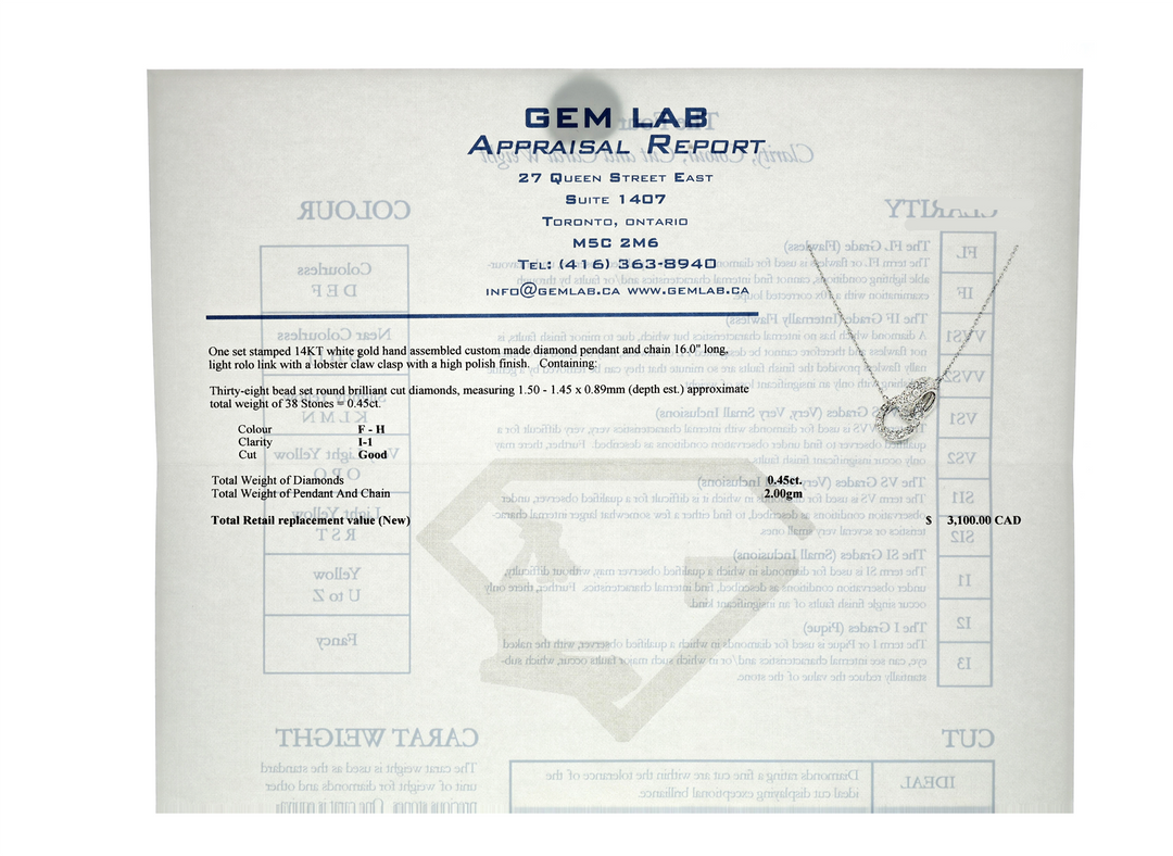 14KT White Gold 0.45ctw Diamond 16" Estate Necklace