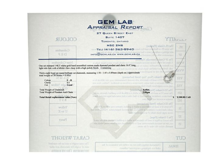 14KT White Gold 0.45ctw Diamond 16" Estate Necklace