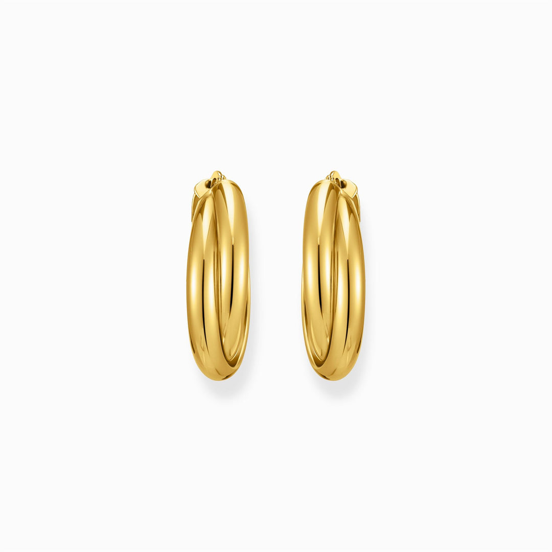 Thomas Sabo Big Gold-Plated Hoop Earrings Intertwined Design