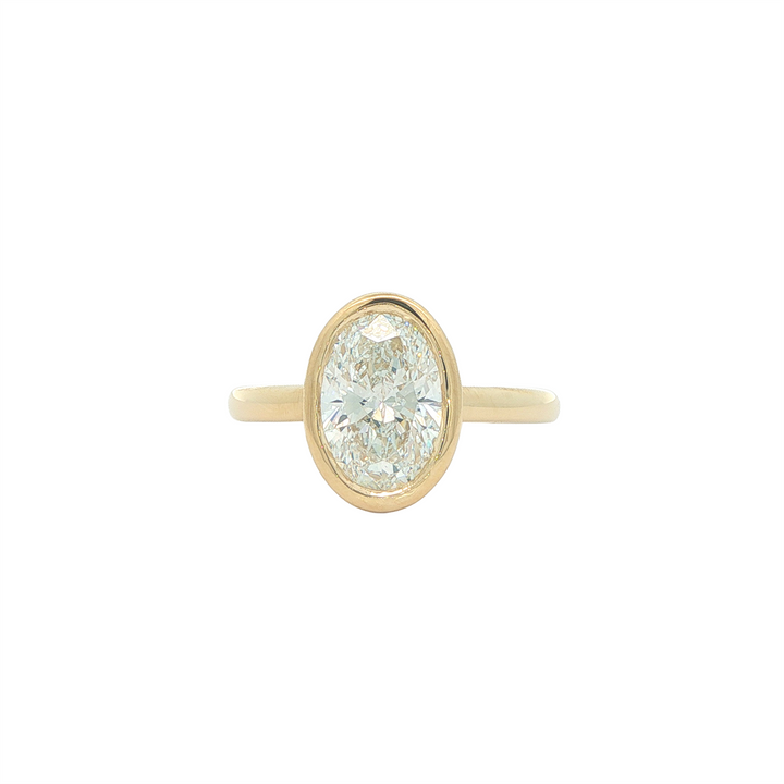 14K Yellow Gold 2.02CT Oval Cut Lab Grown Diamond Engagement Ring