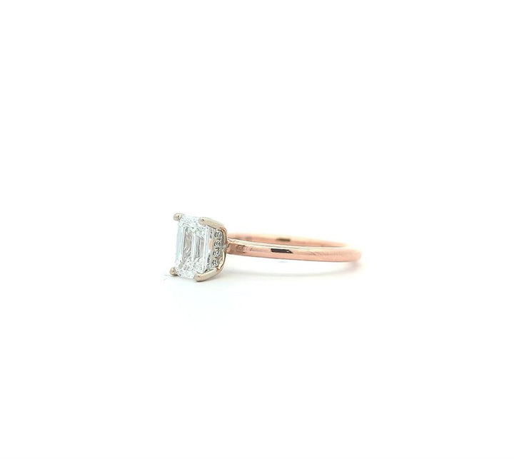 18KT Rose and White Gold 1.16ctw Lab Grown Diamond Engagement Ring