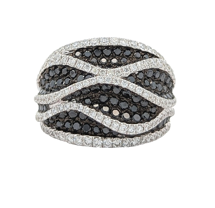 14KT White Gold 1.94ctw Black and White Diamond Fashion Ring