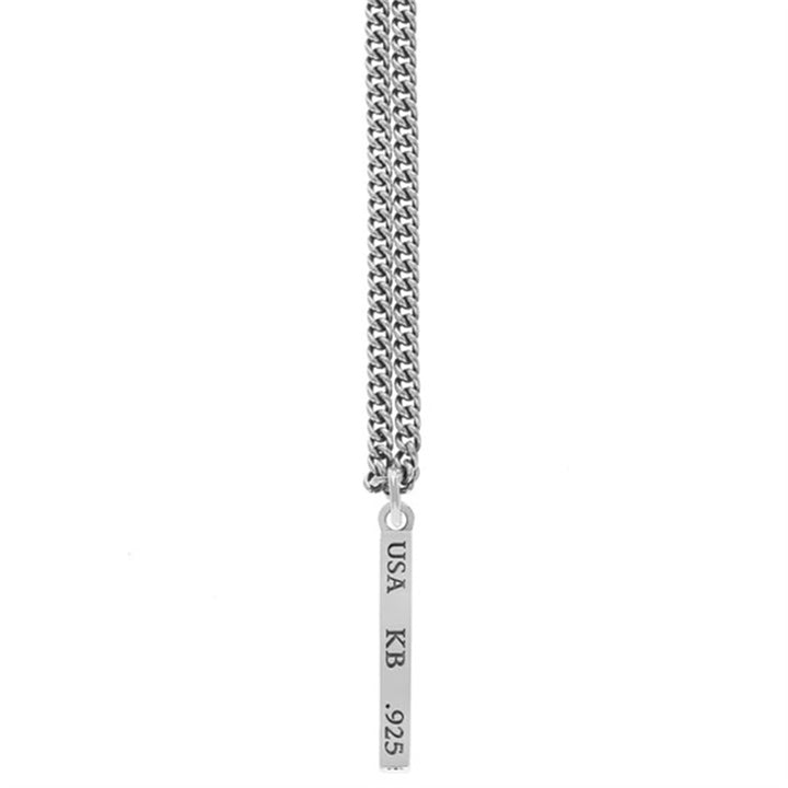 King Baby - Plain Silver Bar Pendant - 24"